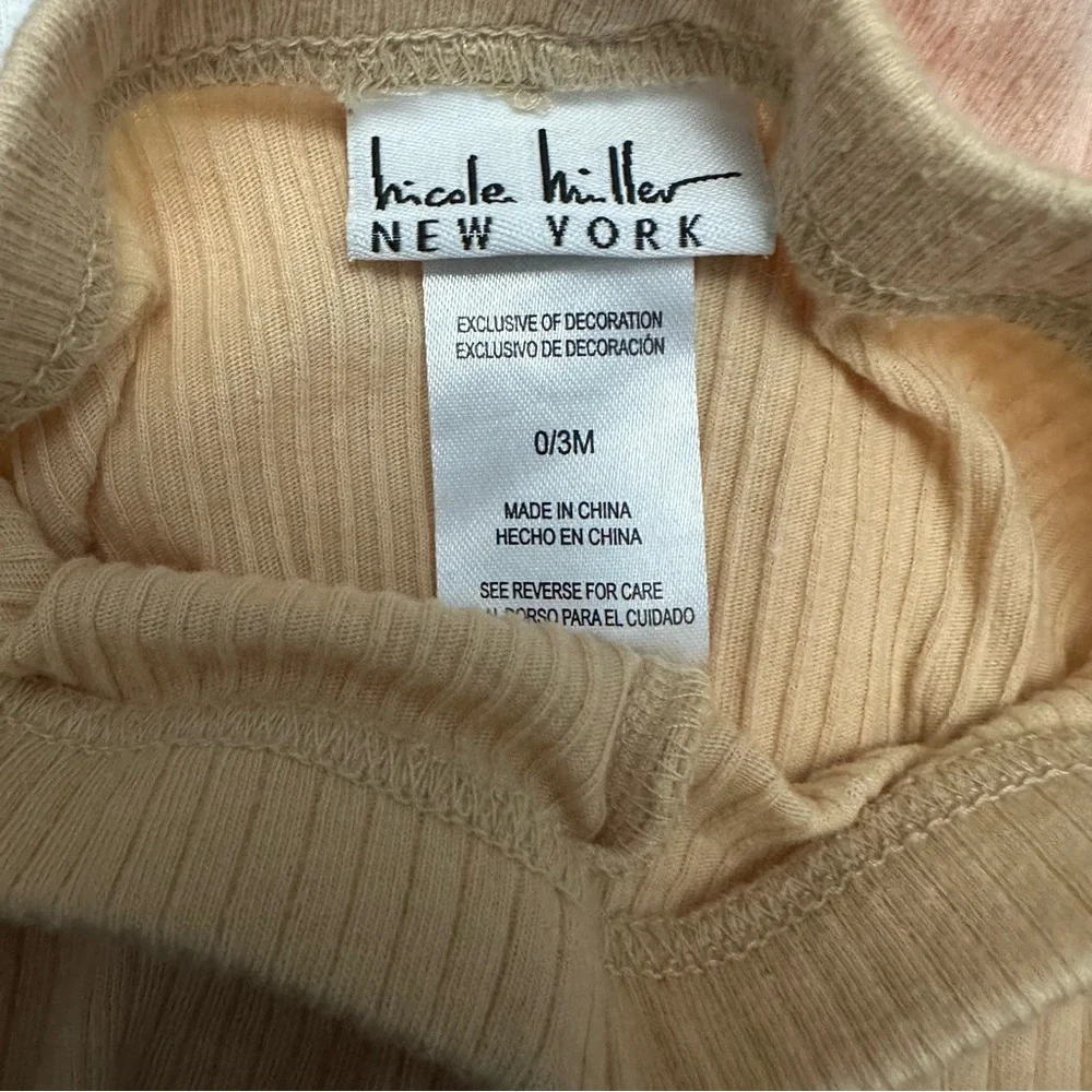 Nicole Miller Legging Pants 0-3 month Set of 4 Baby Girl Peach Tan Floral - Picture 3 of 7